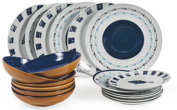 Service de Table 18 Pièces en Porcelaine et Grès VdE Tivoli 1996 El Pescado online