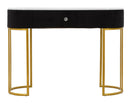 Consolle Fissa 1 Cassetto 100x43x74 cm in Metallo e Tessuto Imbottito Nero