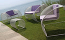 Set da Giardino Divano 2 Poltrone e Tavolino in rete Stirata Ranieri Mercury