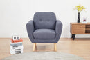Poltrona Burton 84x79x86 h cm in Tessuto Grigio scuro