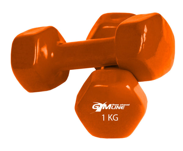 Coppia Manubri da 1 Kg in Ghisa Antiurto con Rivestimento in Plastica Arancione online