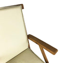 Cuscino per Sedia Pieghevole Pinta Seduta e Schienale Sfoderabile Spesso 3 cm Crema      