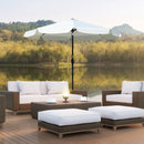 Ombrellone da Giardino Ø266x248,5 cm Inclinabile con Manovella Bianco Crema  
