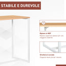 Tavolo Alto da Bar 115x55x100 cm con Mensole  Bianco