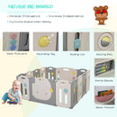 Box Recinto Attività per Bambini 160x152x62 cm  Grigio e Bianco
