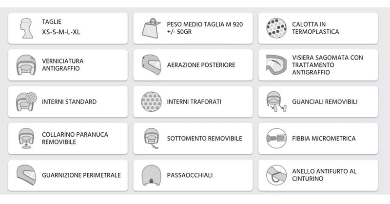 Casco Jet per Scooter Visiera Sagomata CGM Florida 109A Grigio Varie Misure