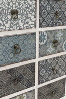 Mobile 8 Cassetti 65x37x81 cm in Legno Soriani Bianco Anticato