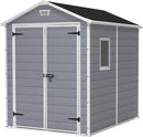 Casetta da Giardino Porta Attrezzi 185,8x236,8x227 cmin Resina Effetto Legno Keter Manor 6x8 Grigia