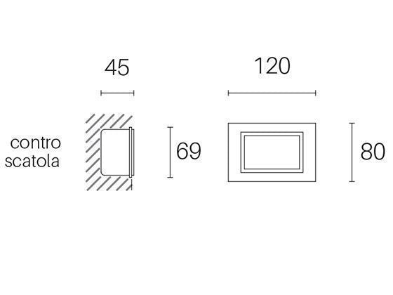 Lampada Segna Passo Rettangolare da Incasso a Parete a LED 3W 3000K Sovil Grigio
