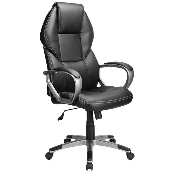 sconto Fauteuil Présidentiel Exécutif en Faux Cuir Noir pour Bureau