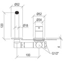 Rubinetto Miscelatore Monocomando a Parete Lavabo Rame Tevere