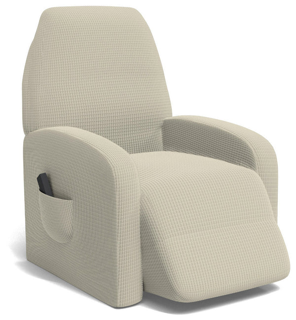 prezzo Housse de fauteuil inclinable extensible taille unique avec poche latérale crème