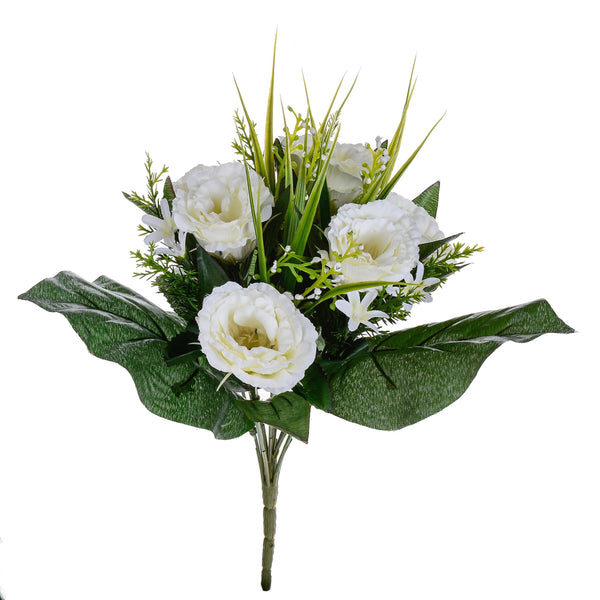 Set 4 Bouquets Artificiels de Lisiantus Hauteur 32 cm Blanc online