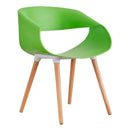 Set 4 Sedie in Polipropilene 45x71x60 cm Gambe in Faggio Fold Verde