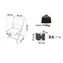 Sedia da Giardino Georgia Pieghevole 58x46x85 h cm in Textilene Antracite