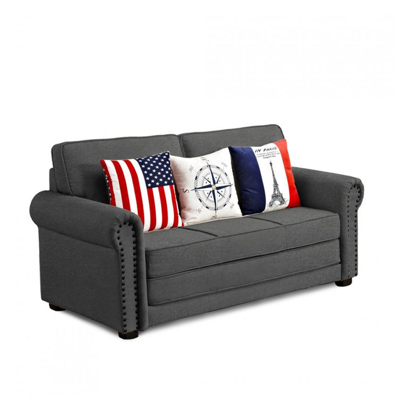 Divano Letto 180x85x92 cm in Tessuto Grigio