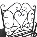 Panchina 2 Posti da Giardino 160x61x96 cm con Tavolino Nera