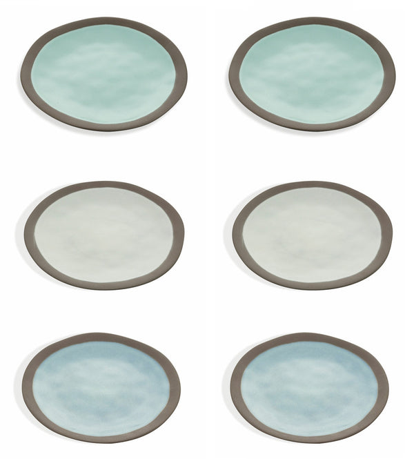 prezzo Set de 6 Assiettes à Fruits Ø21x2 cm en Gres VdE Tivoli 1996 Mediterraneo
