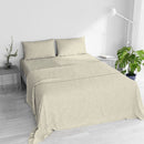 Set Lenzuola Sopra Sotto e 2 Federe Linea Water Washed Crema