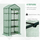 Serra da Giardino 4 Ripiani 69x49x158 cm in Acciaio Verde