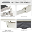 Tenda da Sole da Esterno 250x200 cm Avvolgibile Manualmente in Alluminio e Poliestere Grigio e Bianco  