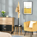 Appendiabiti da Terra 40x40x179 cm con Tavolino Nero e Legno