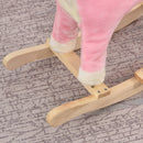 Cavallo a Dondolo per Bambini in Legno e Peluche Rosa