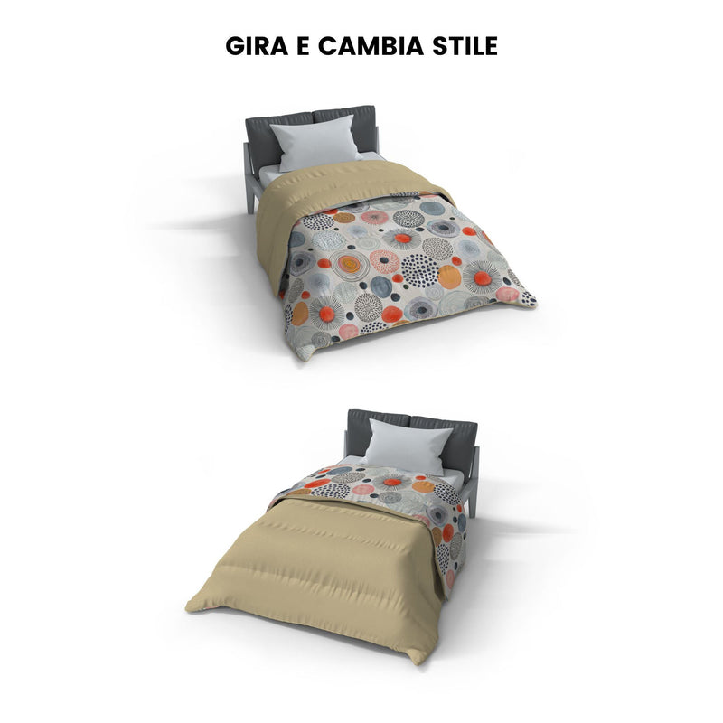 Trapunta Invernale 1 Piazza e Mezzo Stampata in Microfibra 300gr Double Face Acquerello