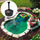 Kit Bassin Artificiel + Pompe Filtre de Jardin 136x100x34 cm en Polyéthylène 220 Litres Vert
