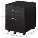 Cassettiera Portadocumenti da Ufficio 40x44x54,6 cm 2 Cassetti in Legno  Nera