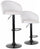 Lot de 2 Tabourets 51x44x60/80 cm en Simili Cuir Blanc Piétement Noir