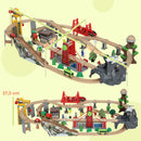 Set Ferroviario 100 Pezzi per Bambini 3+ Anni con Gru Magnetica Treni Ponte Elicottero in Legno      