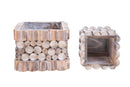 Set 2 Quadrati in Legno H 13 cm H 11 cm