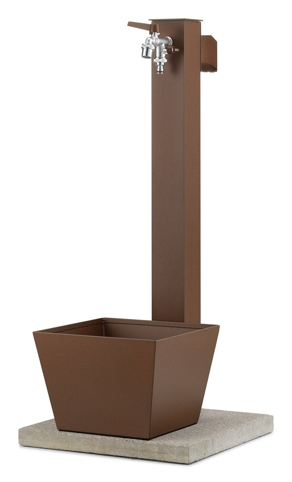 online Fontana da Giardino con Rubinetto Base Vaschetta e Portagomma Belfer 42/QRRV Ruggine