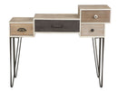 Console Raw 106x44x85 cm in Ferro e MDF Marrone e Nero