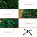 Albero di Natale Artificiale 120 cm 130 Rami in Fibra Ottica e PVC e 16 luci LED 