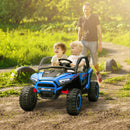 Macchina Elettrica per Bambini 24V Velocità 5-7km/h Guida Manuale e Telecomando Blu 