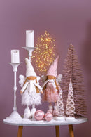 Angelo con Gonna H60 cm in Tessuto Rosa