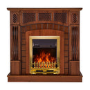 Camino Elettrico da Pavimento 112x115x30 cm Effetto Fiamma 2000W Amsterdam & Galileo Gold Noce