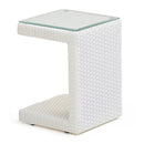 Tavolino da Giardino in Polyrattan 40x40x40cm Adila Quadro Bianco Ghiaccio