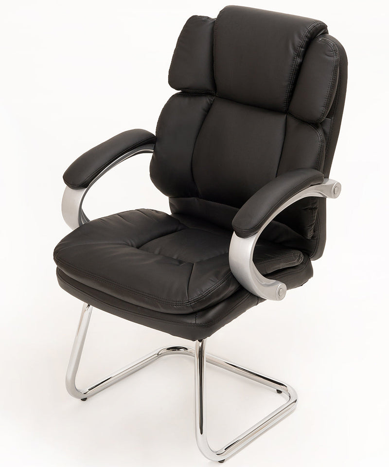 Coppia di Sedie Poltroncine Visitatore in Similpelle da Ufficio Bozzini King Nero