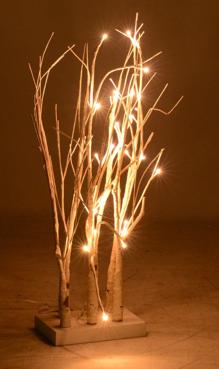 Albero di Natale Luminoso in Legno H70cm Betulla Bianco