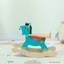 Cavallo a Dondolo Asino per Bambini Legno 59x27x43 cm Verde Scuro e Arancione      