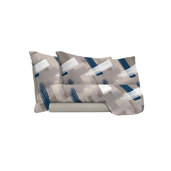 Ensemble de draps avec impression dessus et dessous et taies d'oreiller Pennellate online