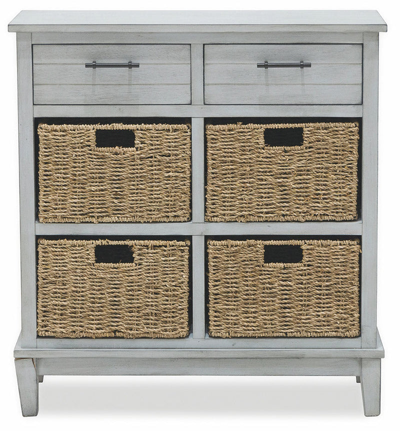 Mobile 2 Cassetti 4 Ceste 73,5x32x78 cm in Legno Soriani Grigio Anticato