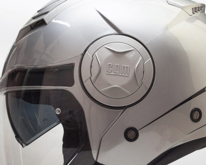 Casco Jet per Scooter Visiera Lunga CGM Illinois 129A Argento Varie Misure