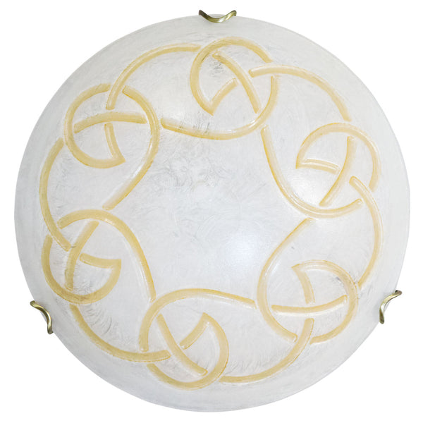 Plafonnier 2xE27 Crochets Doré Scratch Verre Blanc Ambre E-Energy Ada sconto