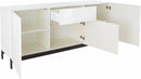 Credenza con piedi 3 Ante + 1 cassetto 170x40x73 cm Metis Bianco Lucido