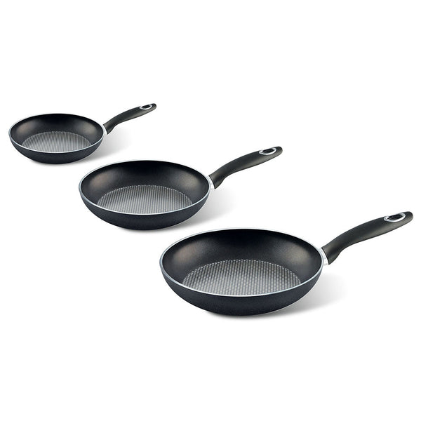 online Set 3 Poêles Ø 20-24-28 cm Anti-Adhésif Induction Silex Collection Noir