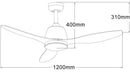 Ventilatore da Soffitto con 3 Pale e LED Ø120 cm 3 Velocità Martec Elite Bianco